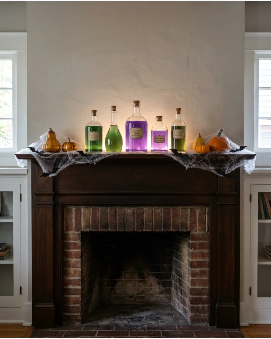 45. Glowing Potion Bottle Display