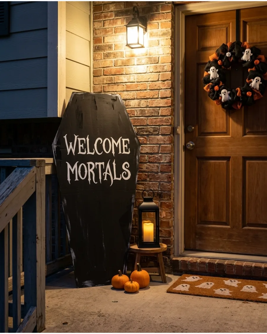 63. Coffin-Shaped Welcome Sign