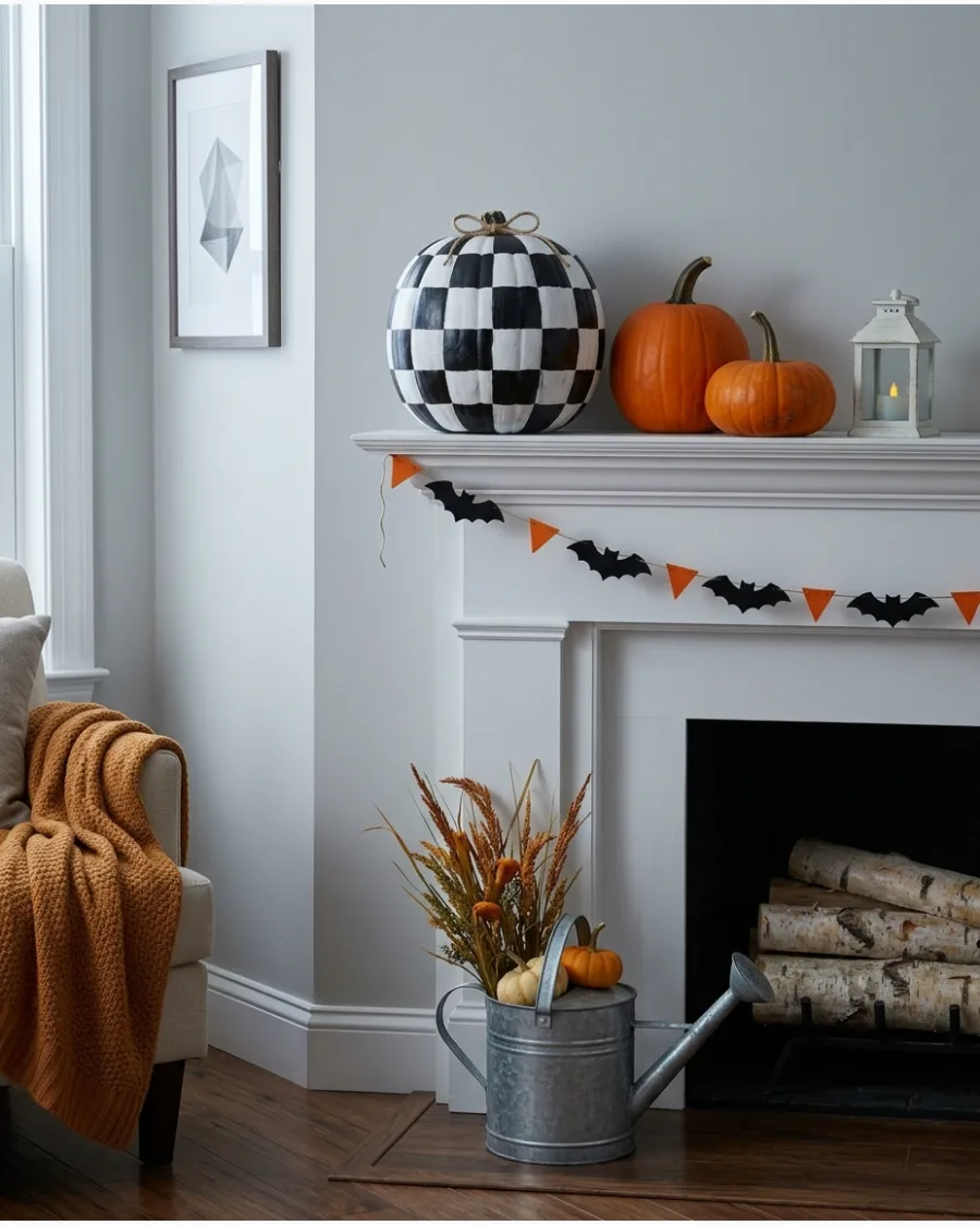 65. Checkerboard Painted Pumpkins