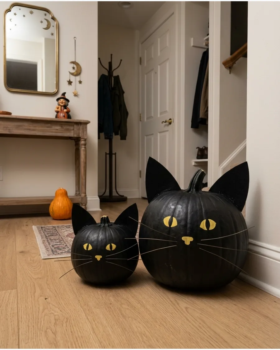 73. Black Cat Pumpkins