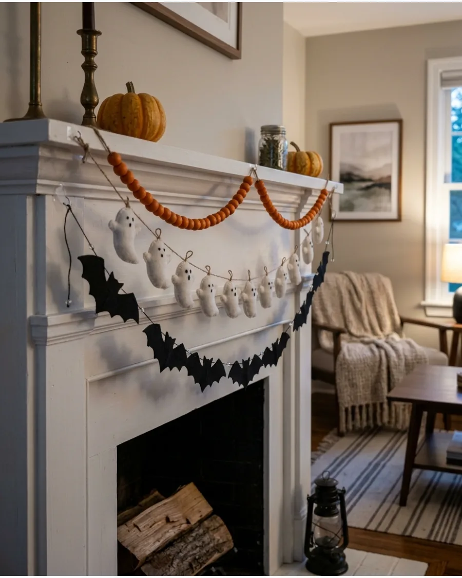 87. Layered Halloween Mantel Garland