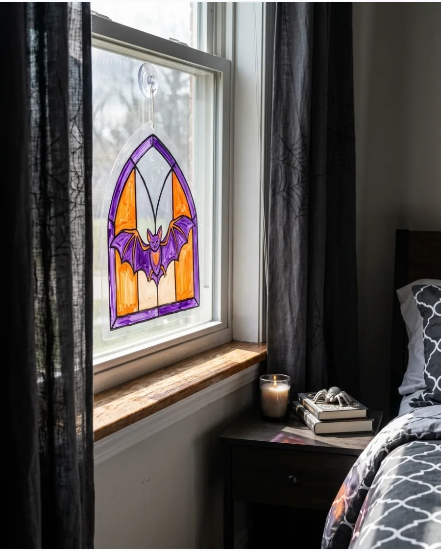 93. DIY Stained-Glass Halloween Art