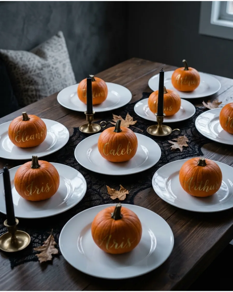 95. Mini Pumpkin Place Cards