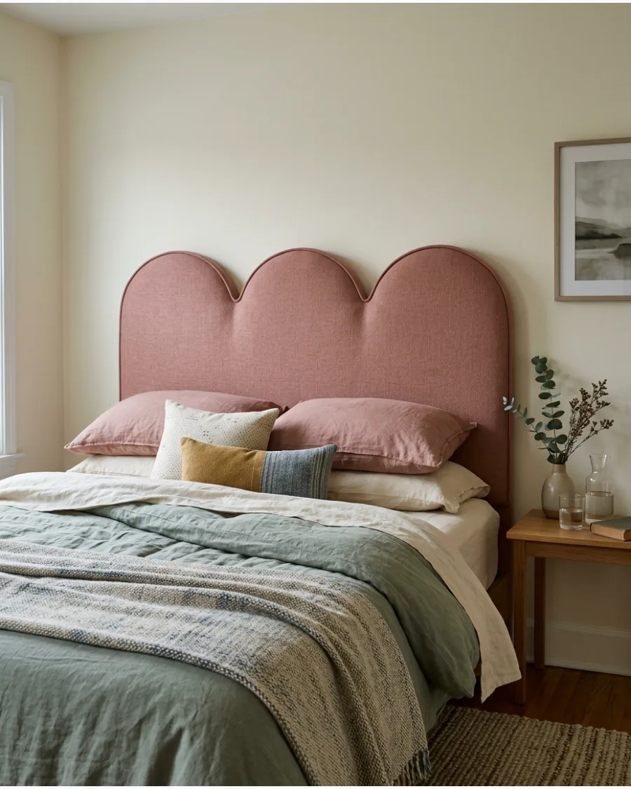 10. Scalloped Fabric Headboard