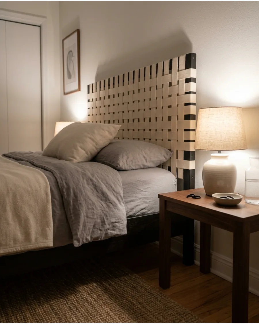 22. Woven Upholstery-Webbing Headboard