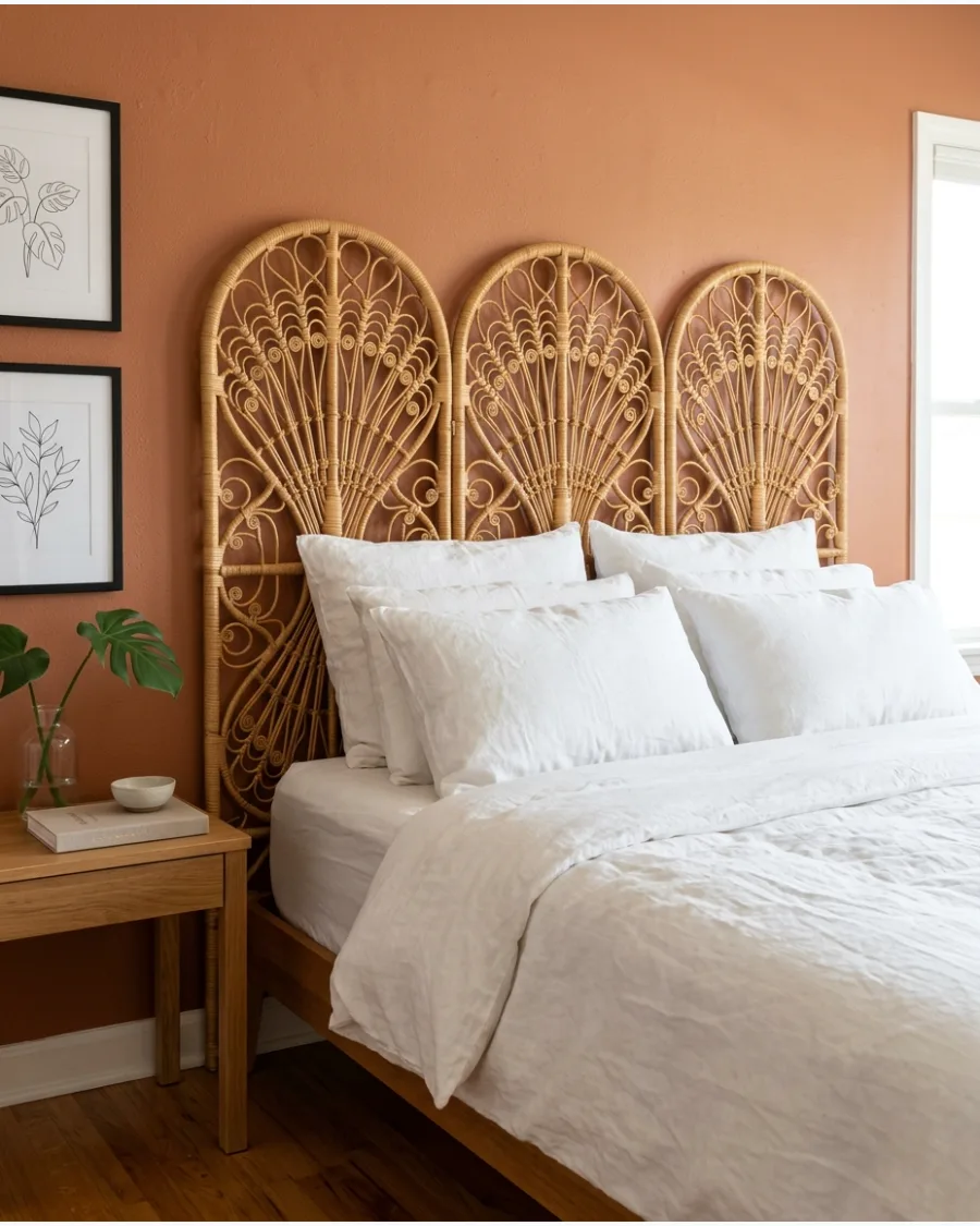 23. Rattan Screen Headboard