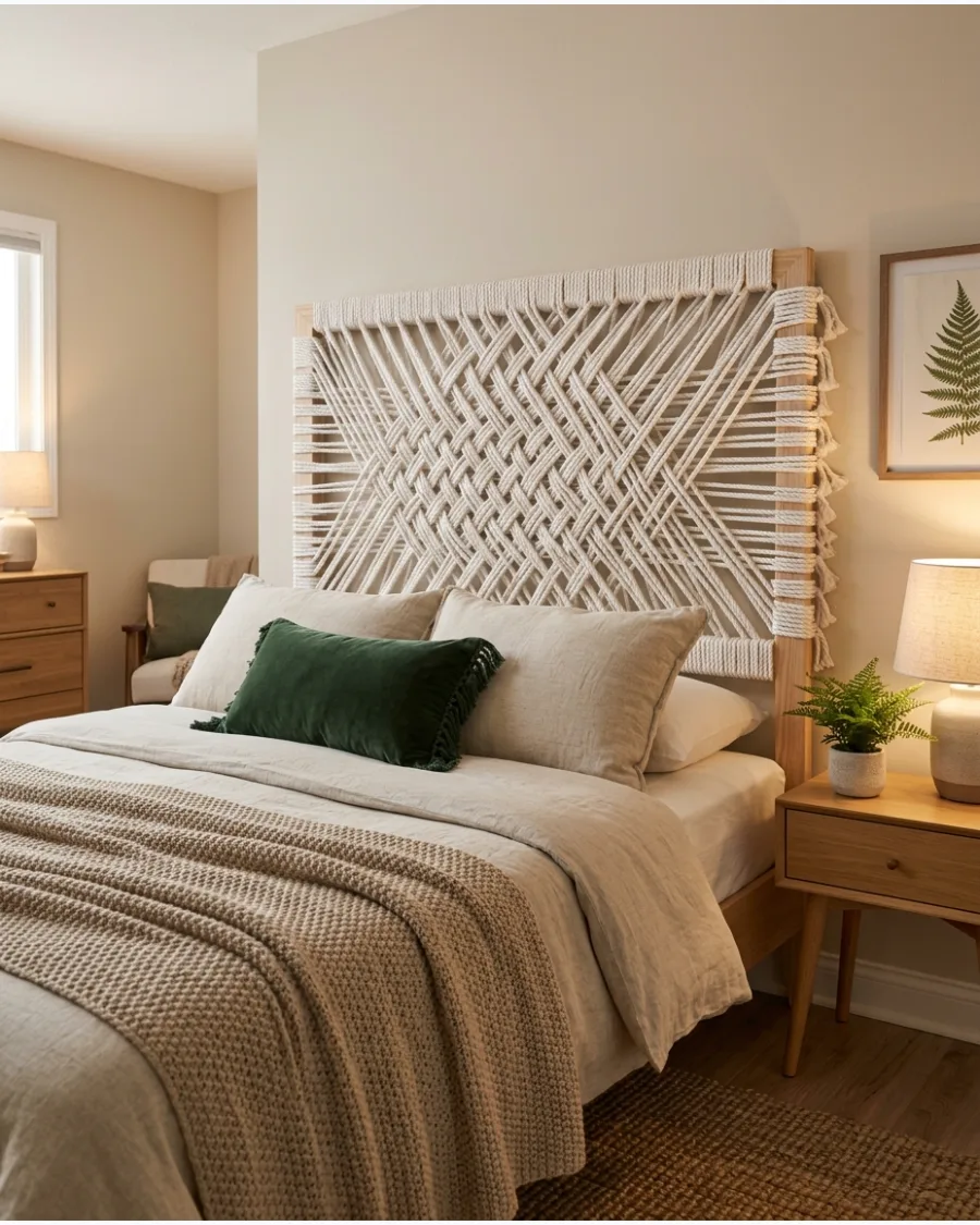 25. Woven Rope Headboard