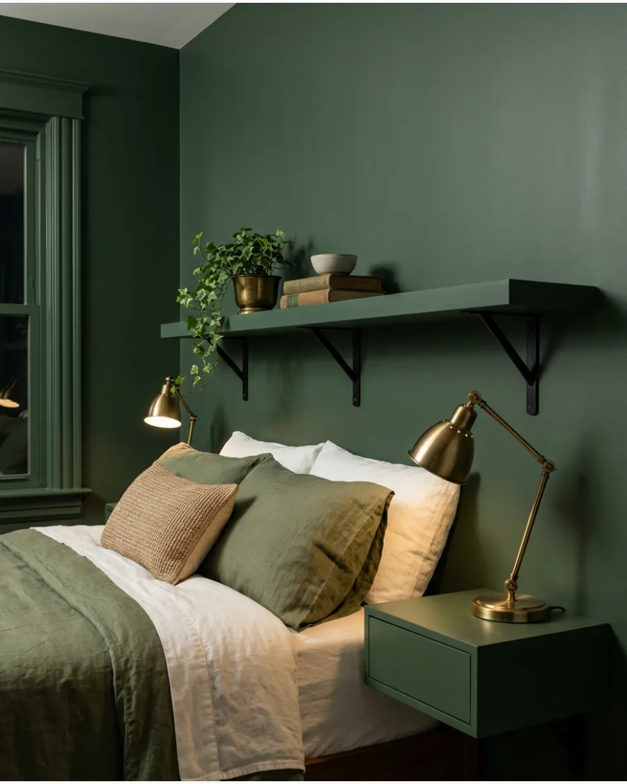 29. Color-Drenched Headboard Zone