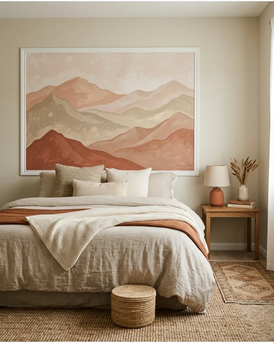 31. Framed Wall-Mural Headboard