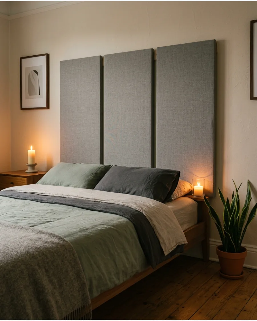 36. Fabric-Wrapped Foam Board Headboard