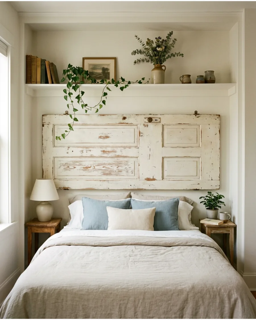 39. Repurposed Door Headboard