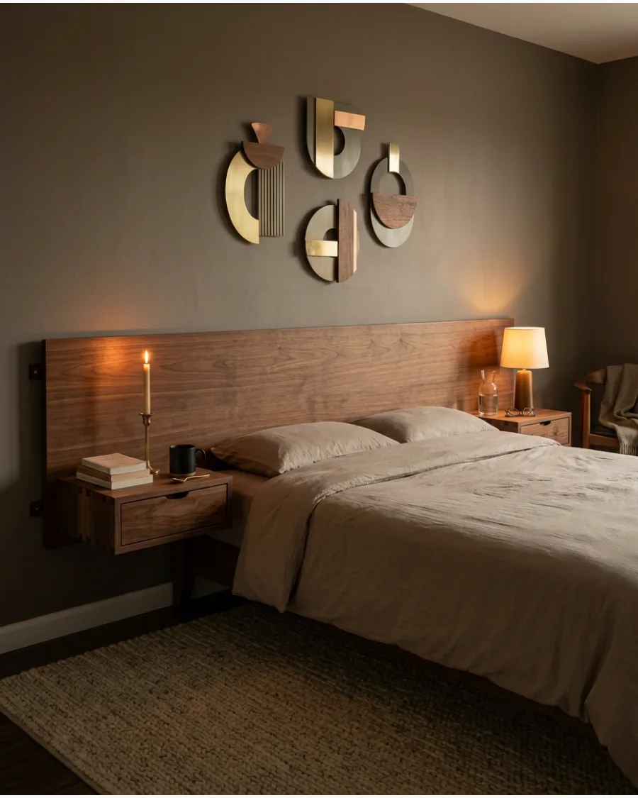 43. Headboard With Integrated Bedside Tables