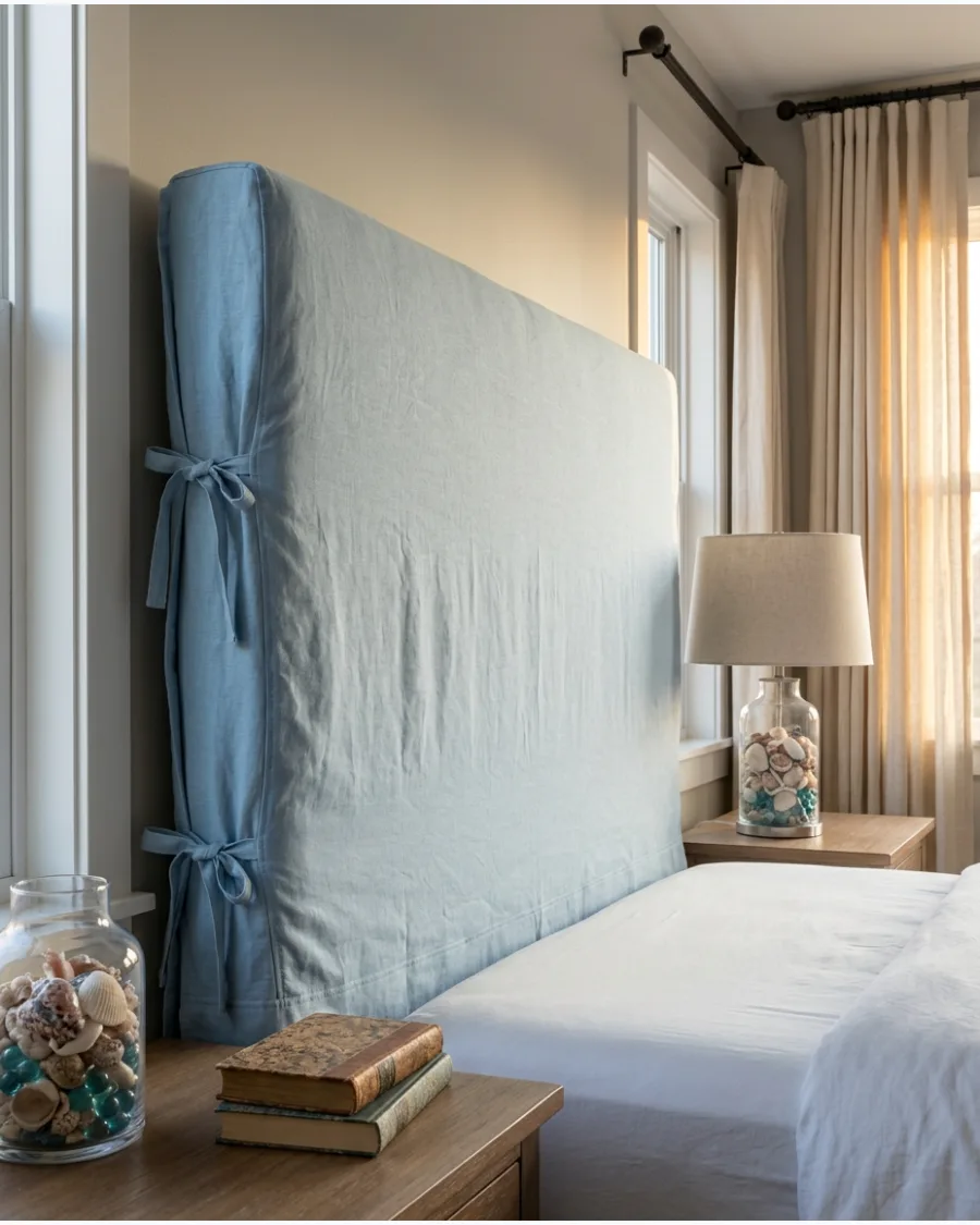 7. Removable Linen Slipcover Headboard