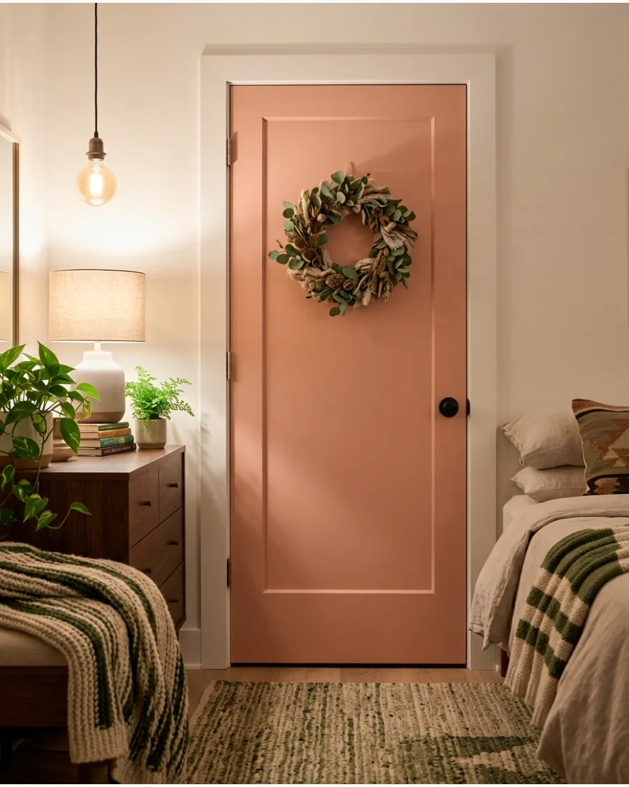 5. Earthy Coral Door