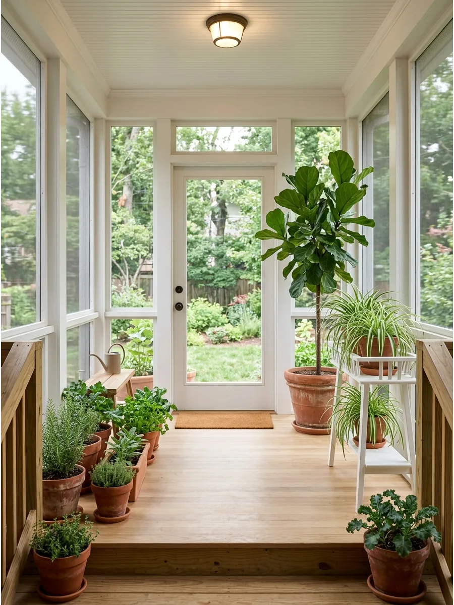16. Fill the Porch With Curated Greenery