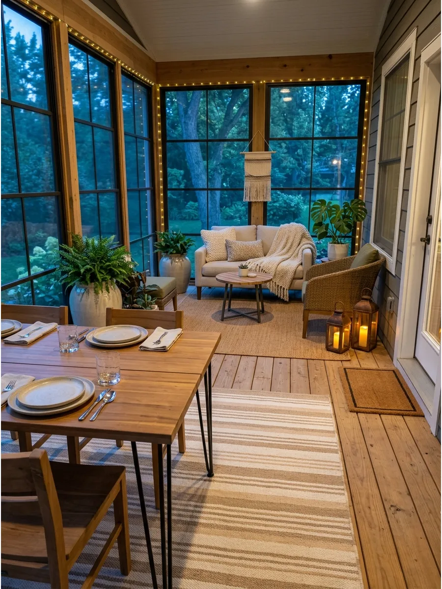 42. Divide the Porch Into Dining and Sitting Zones