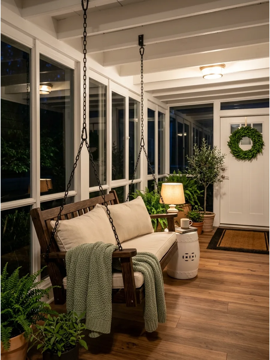 5. Add a Traditional Porch Swing