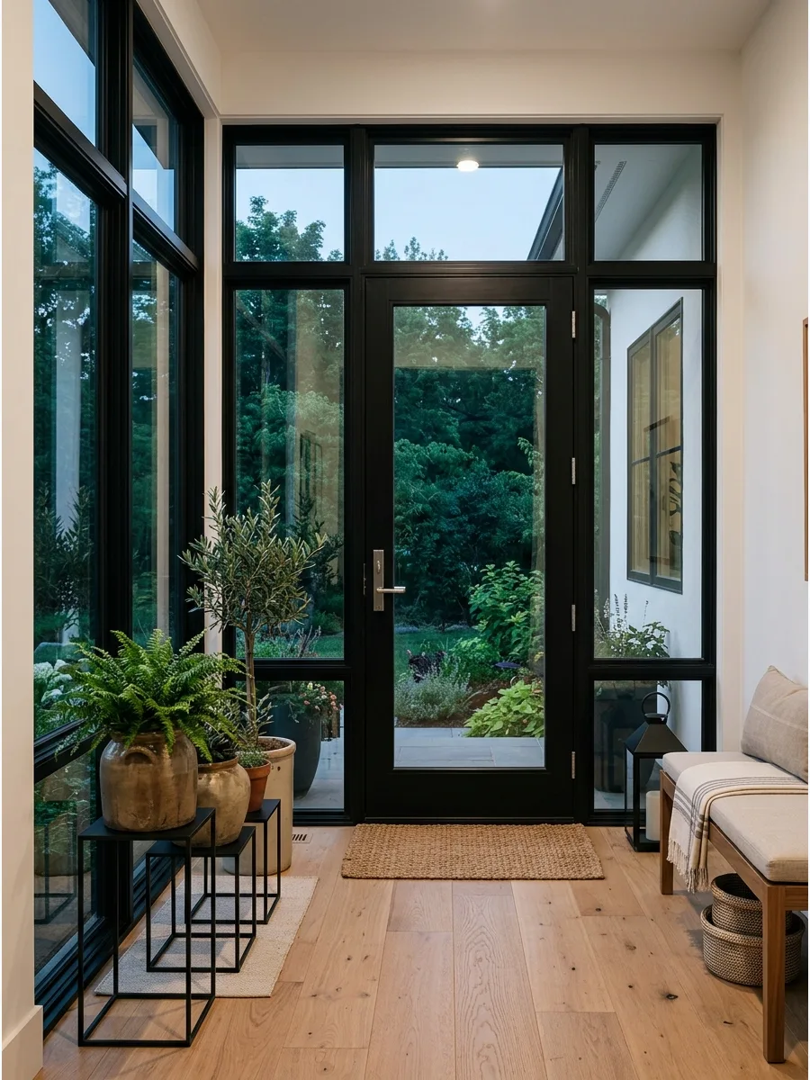 77. Use Black Frames for a Contemporary Porch