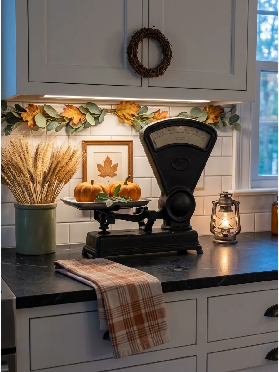 13. Vintage Scale With Pumpkins
