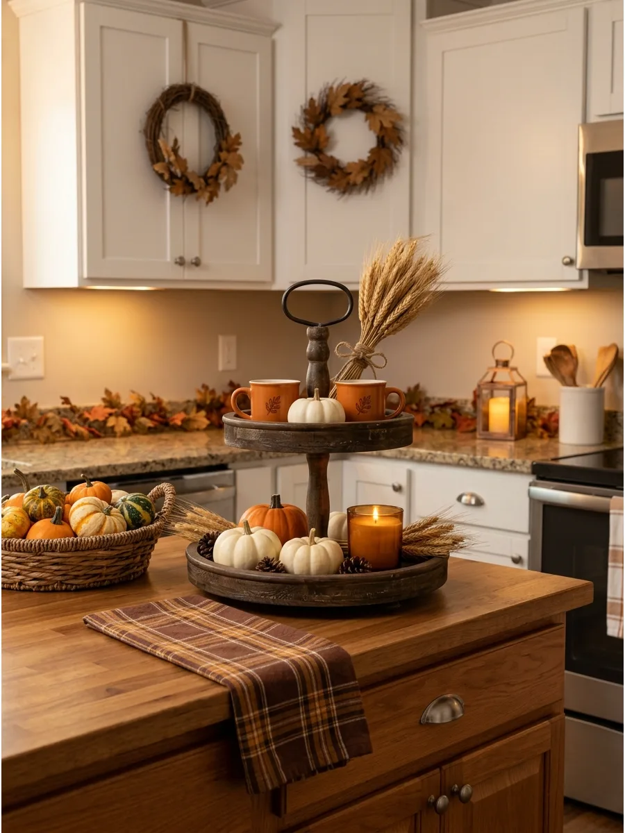 25. Fall Tiered Tray Setup