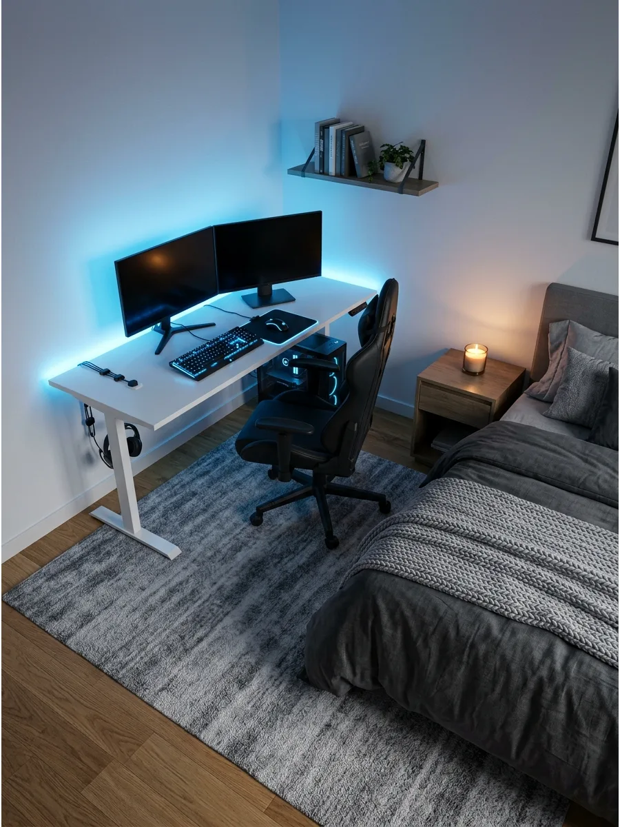 13. Soft Blue Gaming Lights