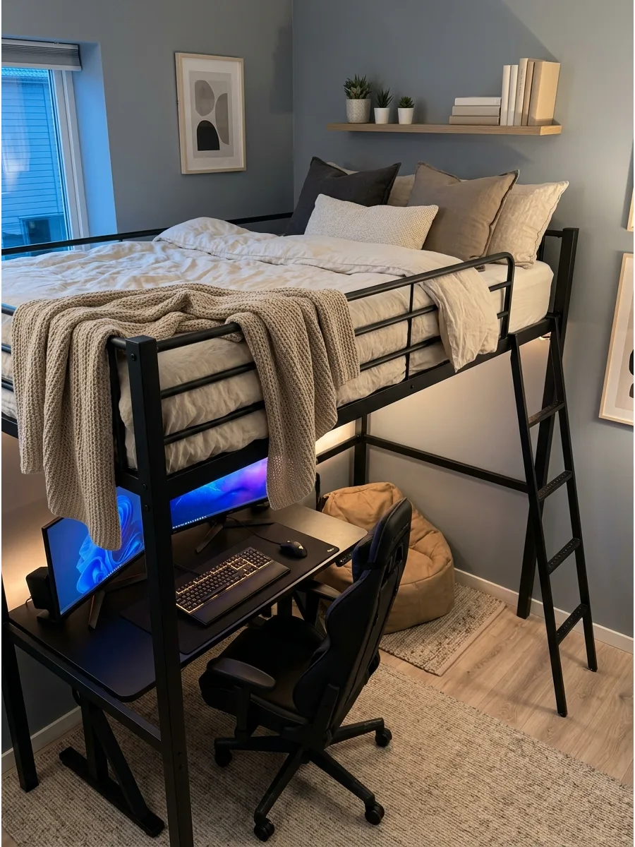19. Loft Bed With Gaming Desk