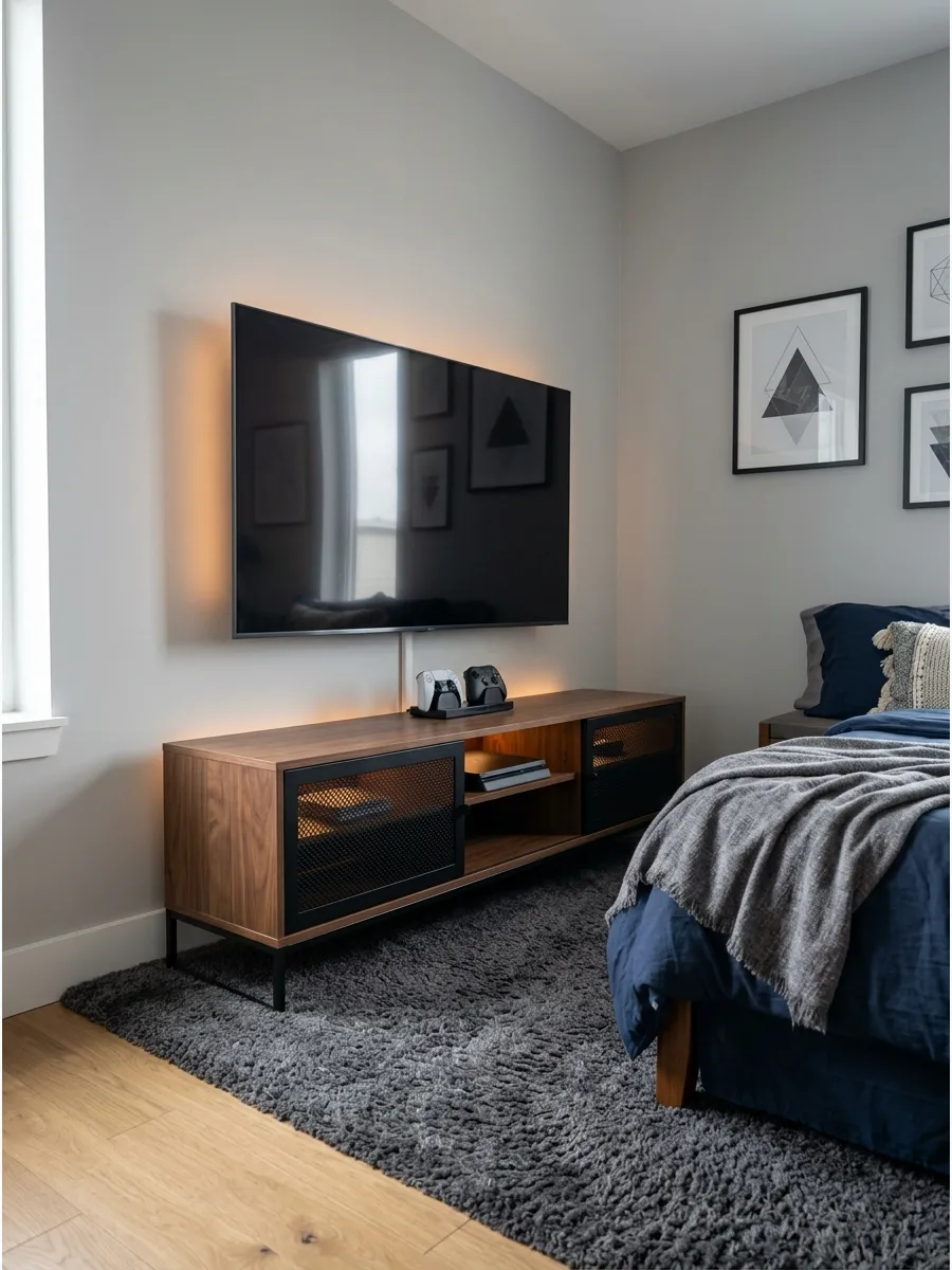 22. Compact Console Gaming Bedroom