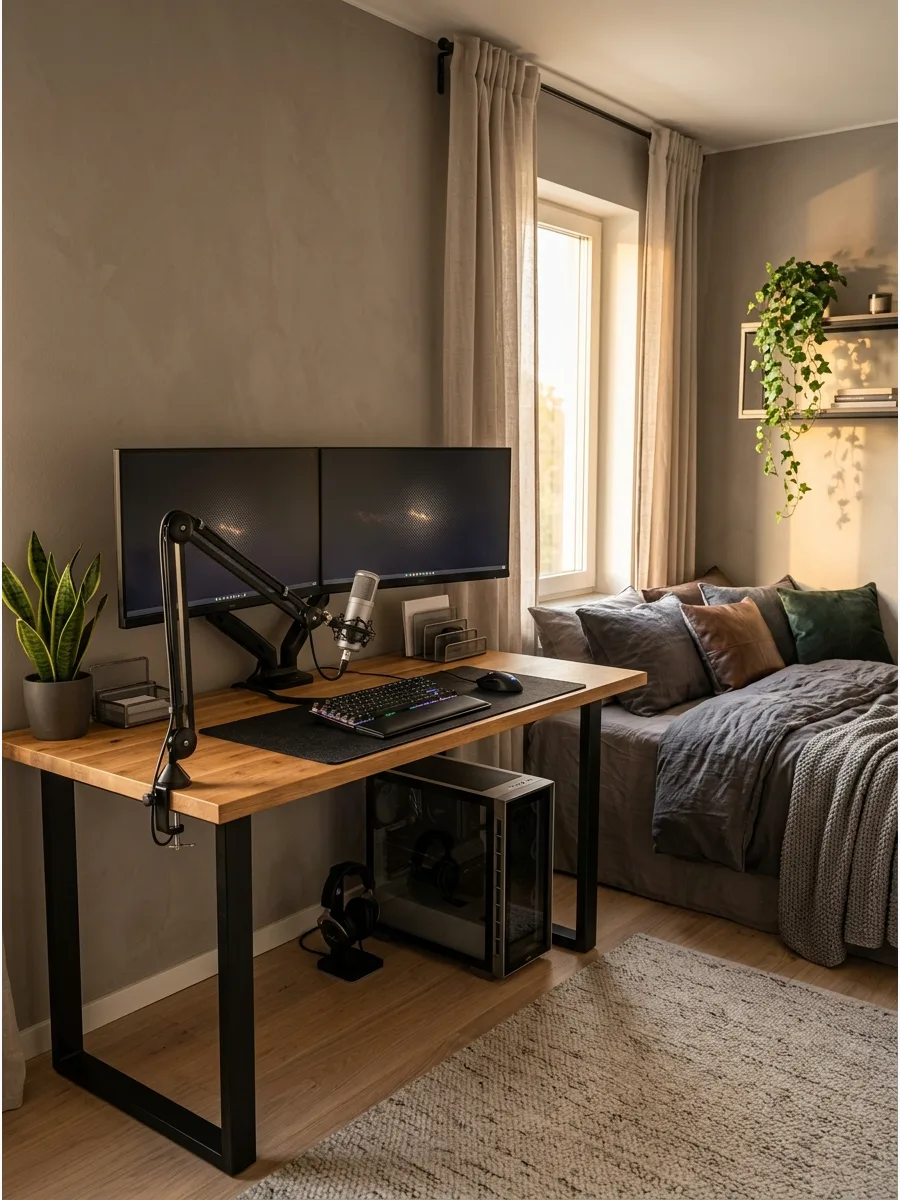 25. Dual Monitor Gaming Desk