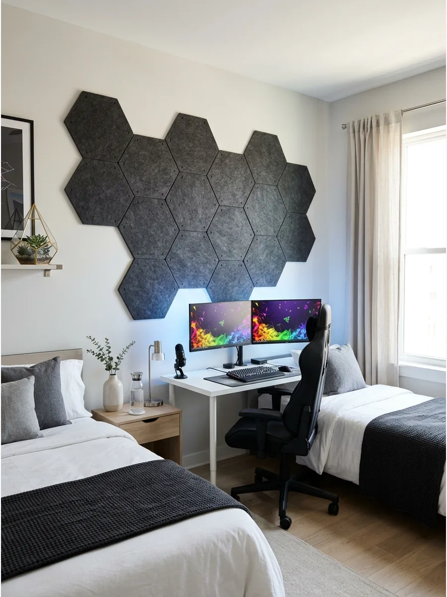 38. Soft Wall Panels Behind Desk