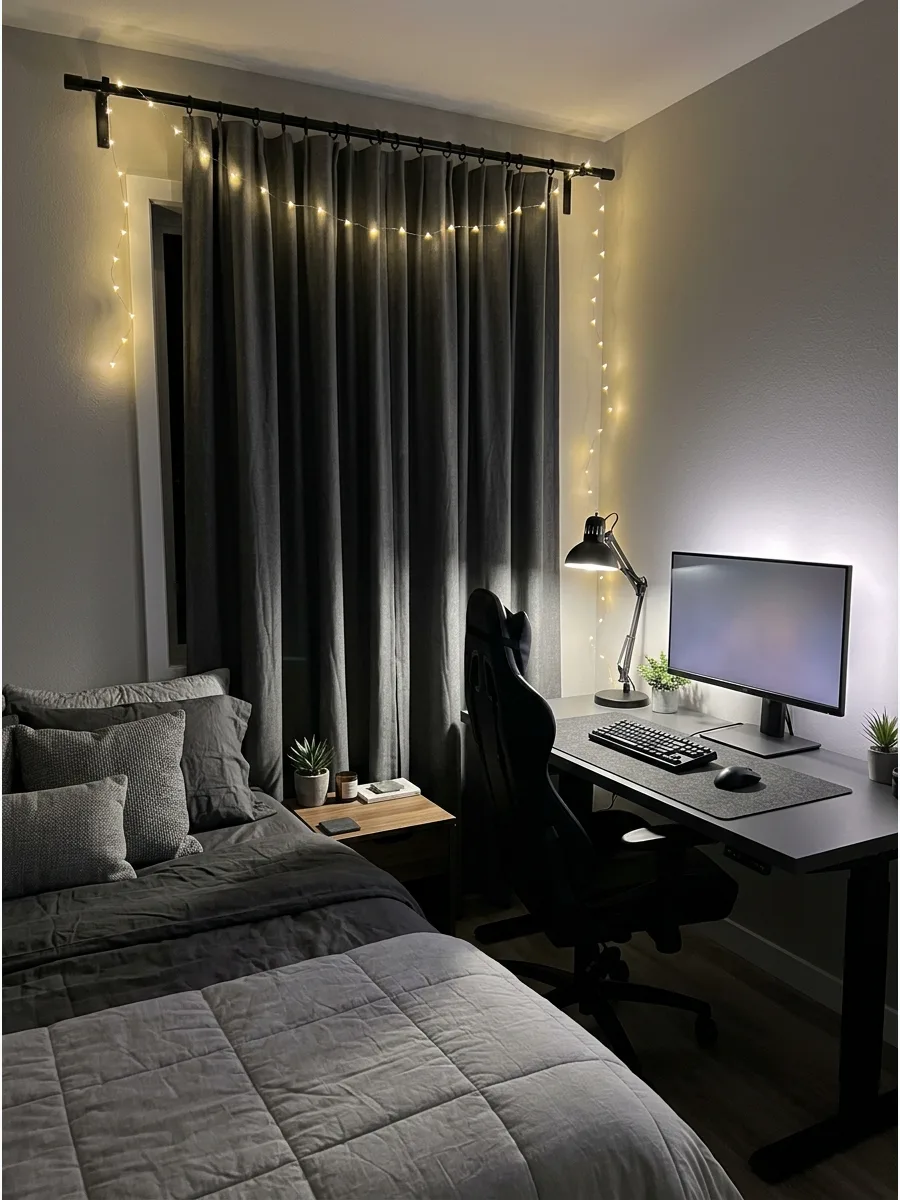 4. Gray and Black Gaming Room