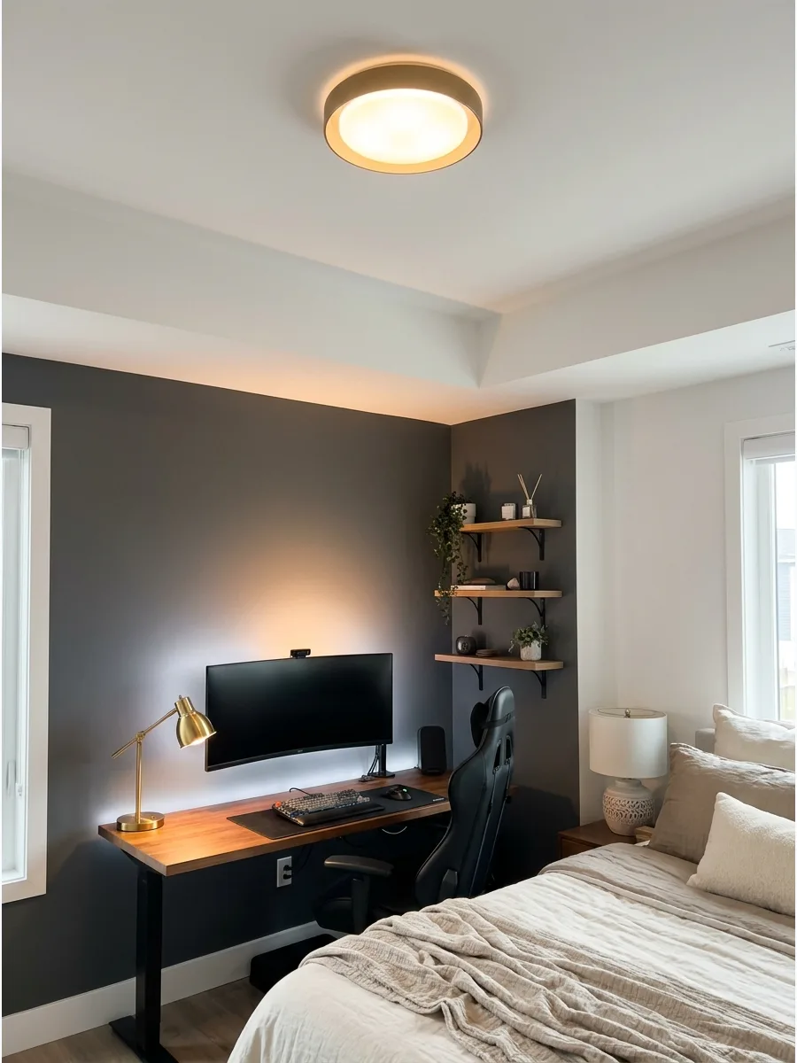 40. Layered Lighting Gaming Room
