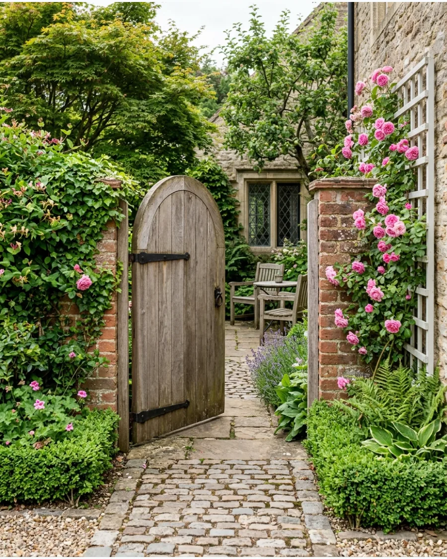 11. Classic Arched Wooden Gate