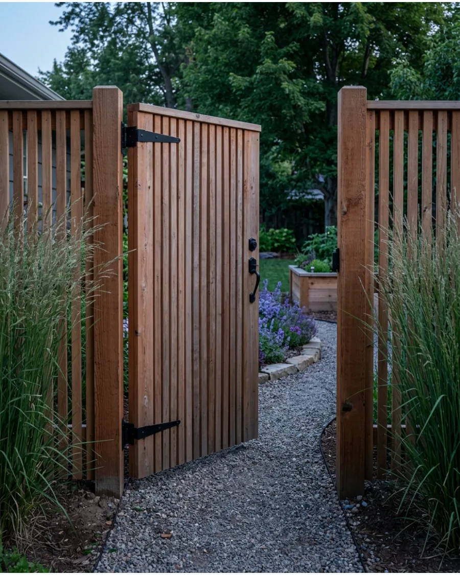 2. Vertical Cedar Slat Gate