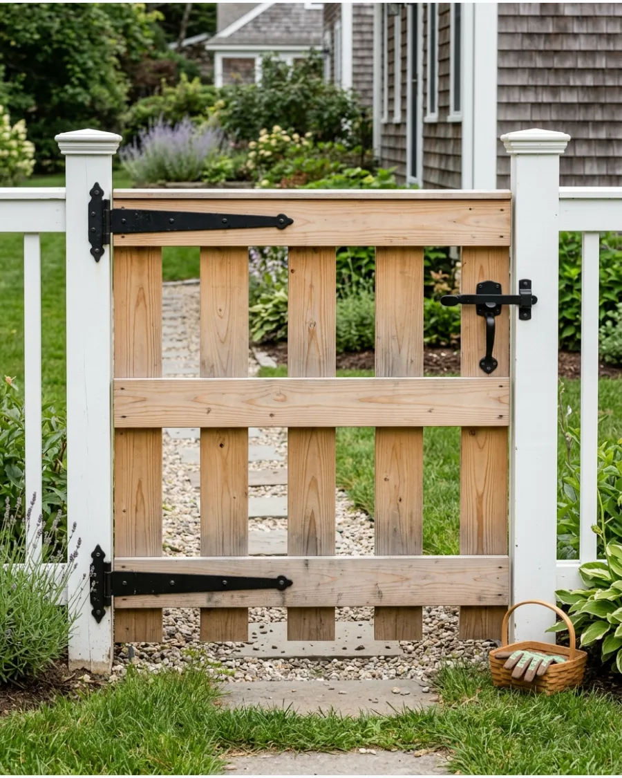 24. Farmhouse Gate With Black Hardware
