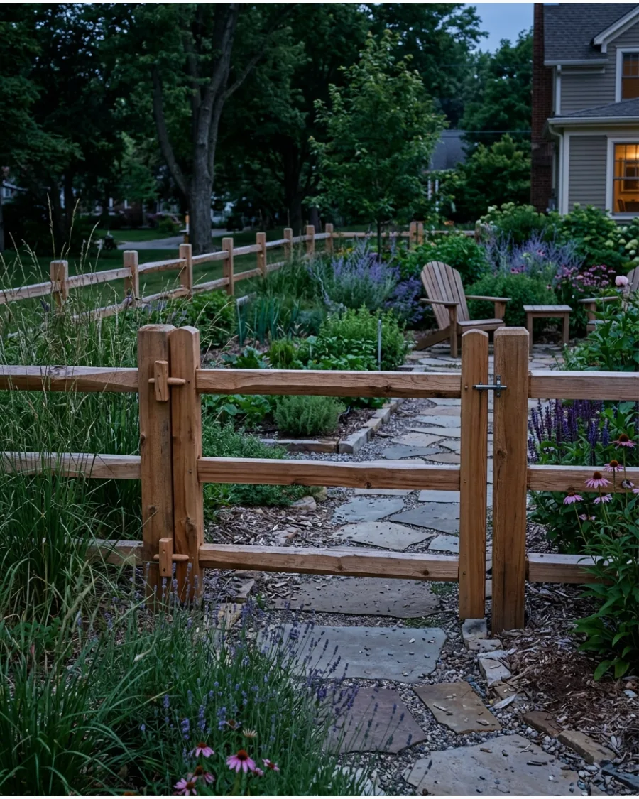 25. Split-Rail Garden Gate