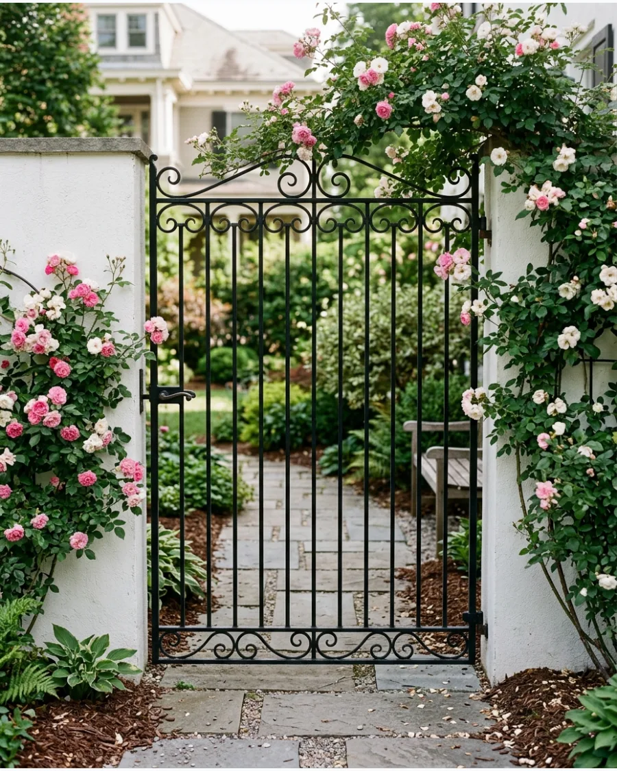 3. Matte Black Metal Gate