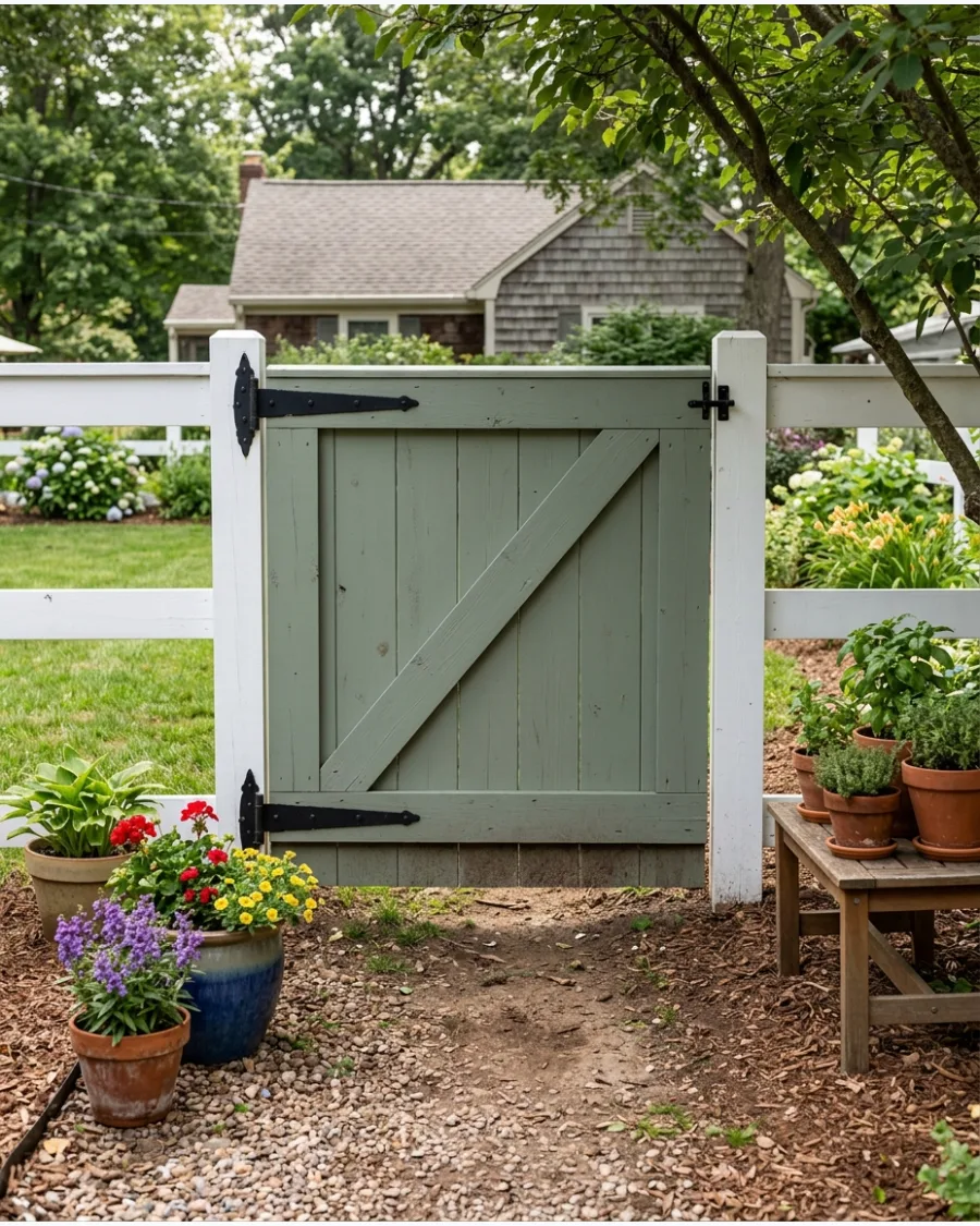 30. Barn-Door-Style Garden Gate