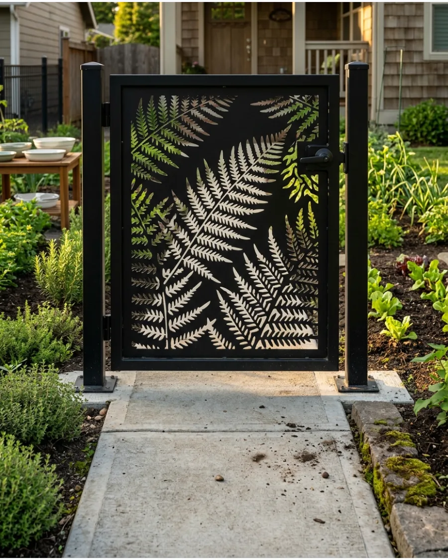 33. Laser-Cut Botanical Gate