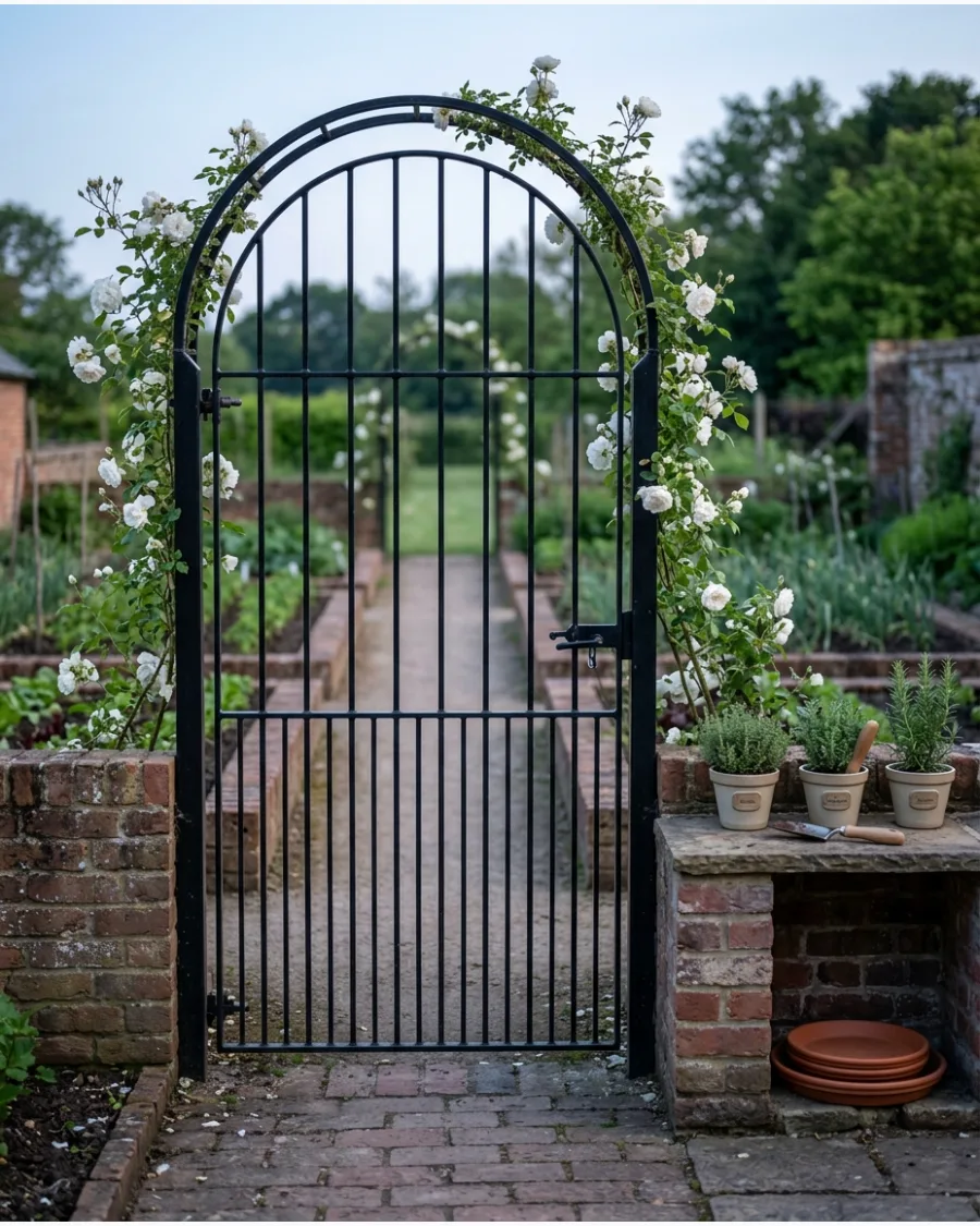 36. Arched Iron Garden Gate