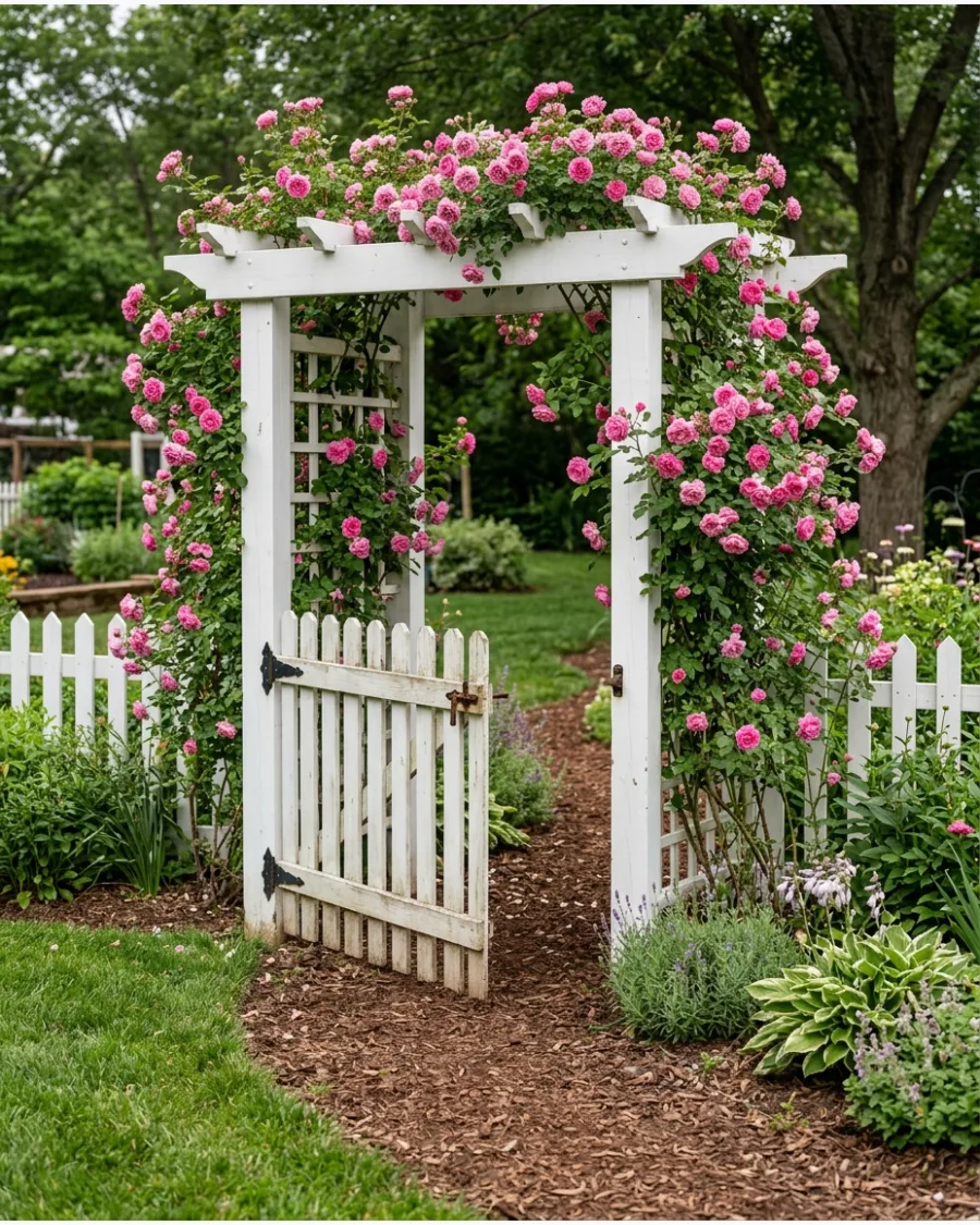 41. Rose-Covered Garden Gate