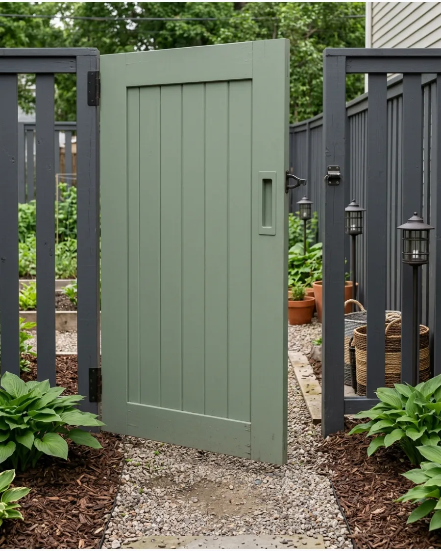 5. Minimalist Solid-Panel Gate