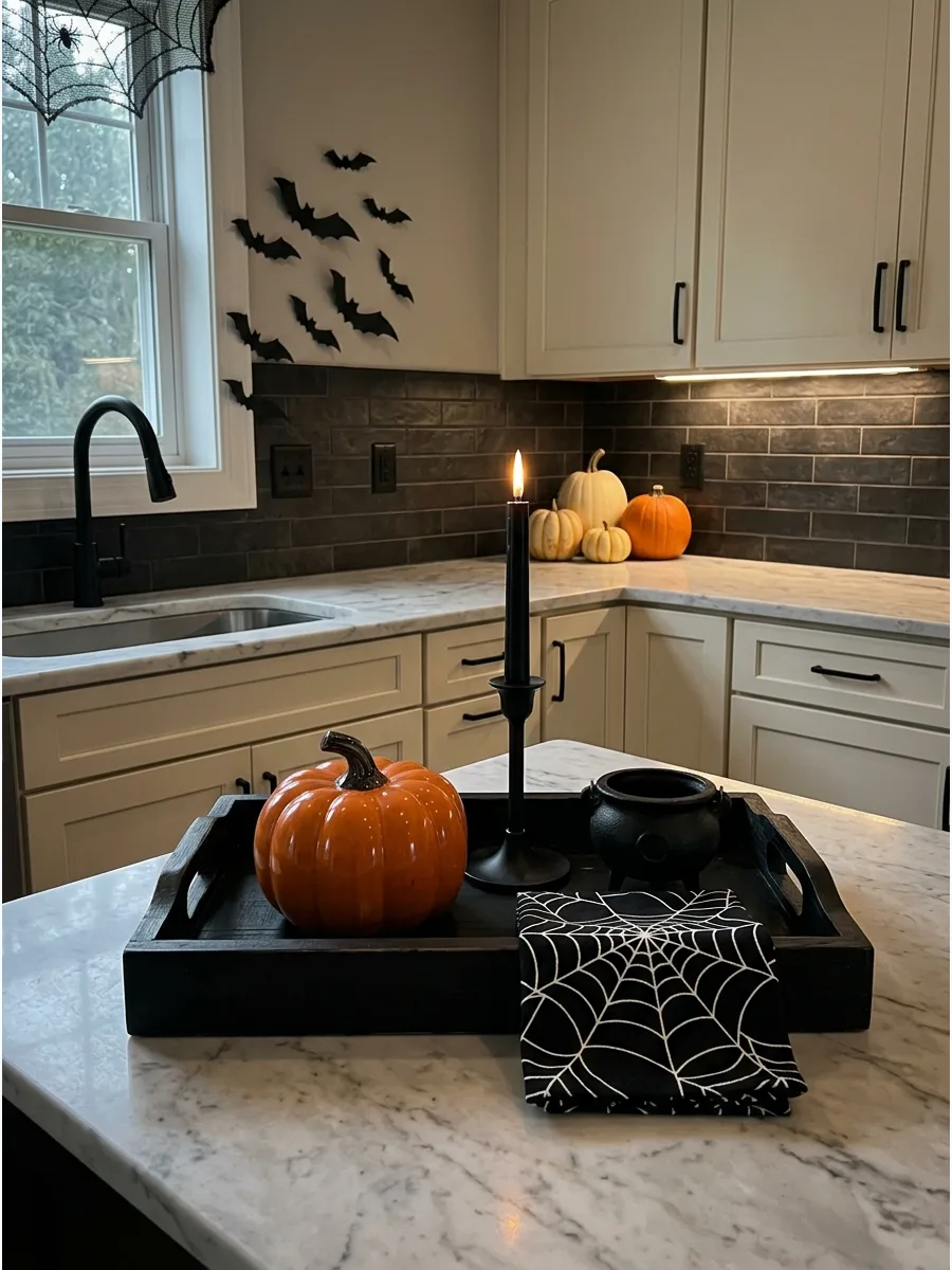 1. Create a Black-and-Orange Countertop Tray