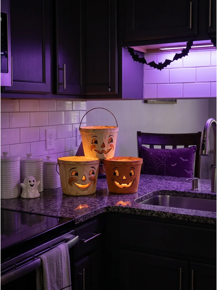 2. Decorate With a Vintage Jack-o’-Lantern Collection