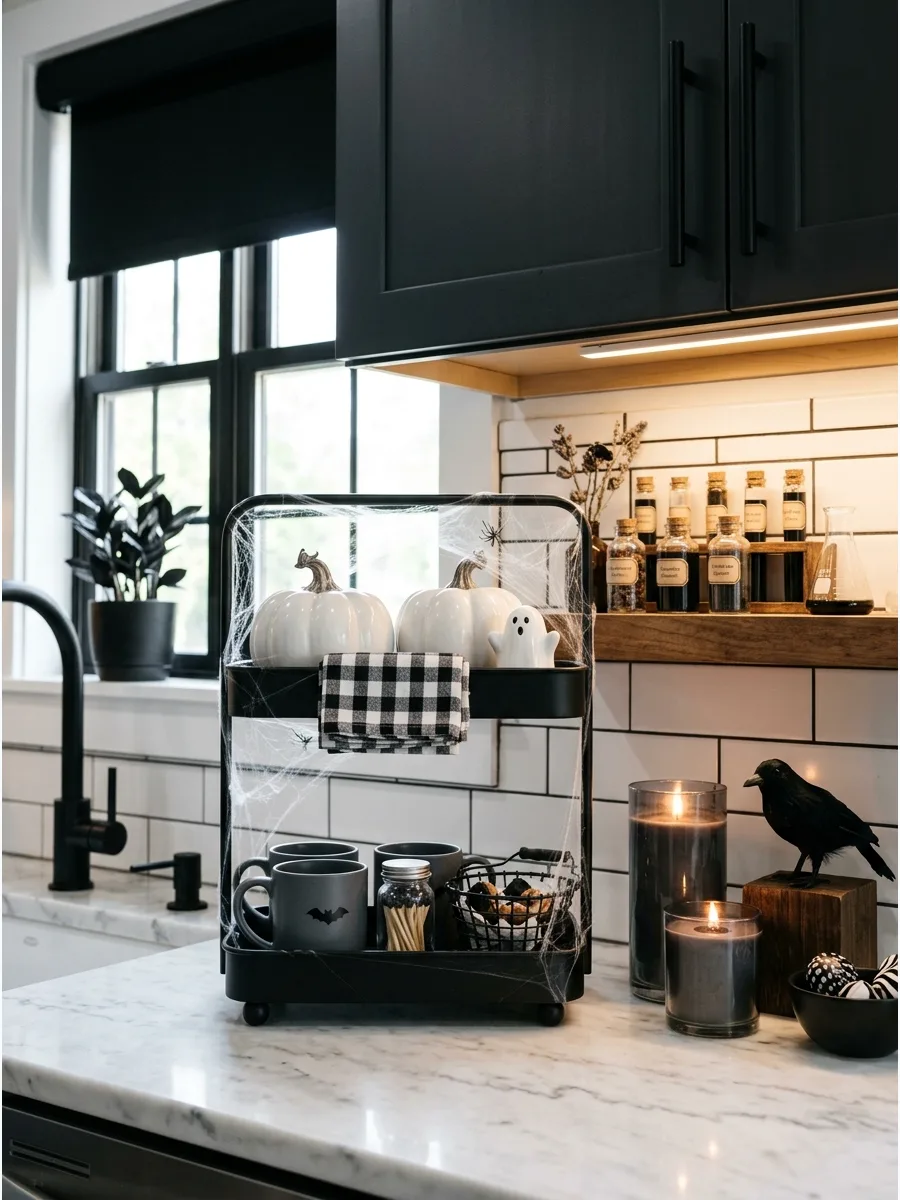 20. Decorate a Tiered Halloween Coffee Tray