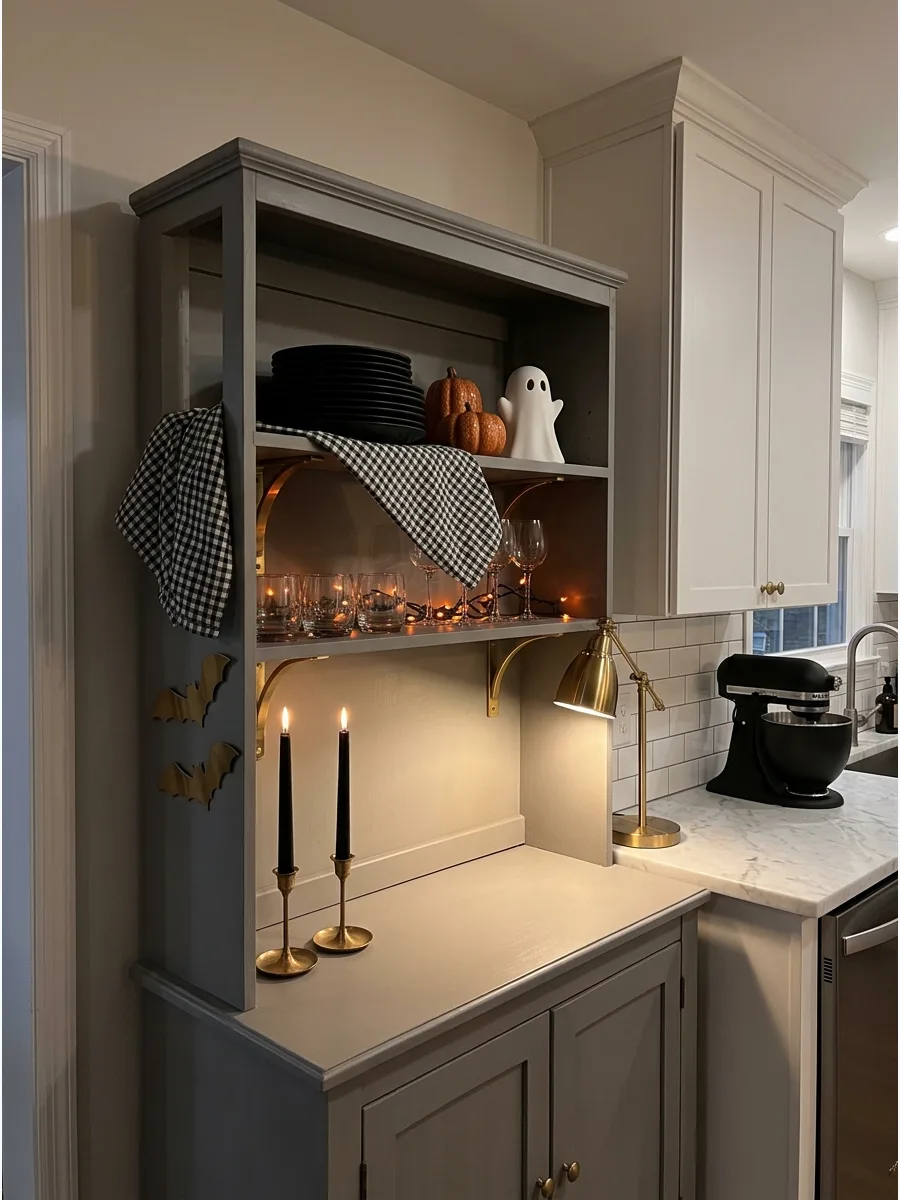 36. Create a Halloween Hutch Display