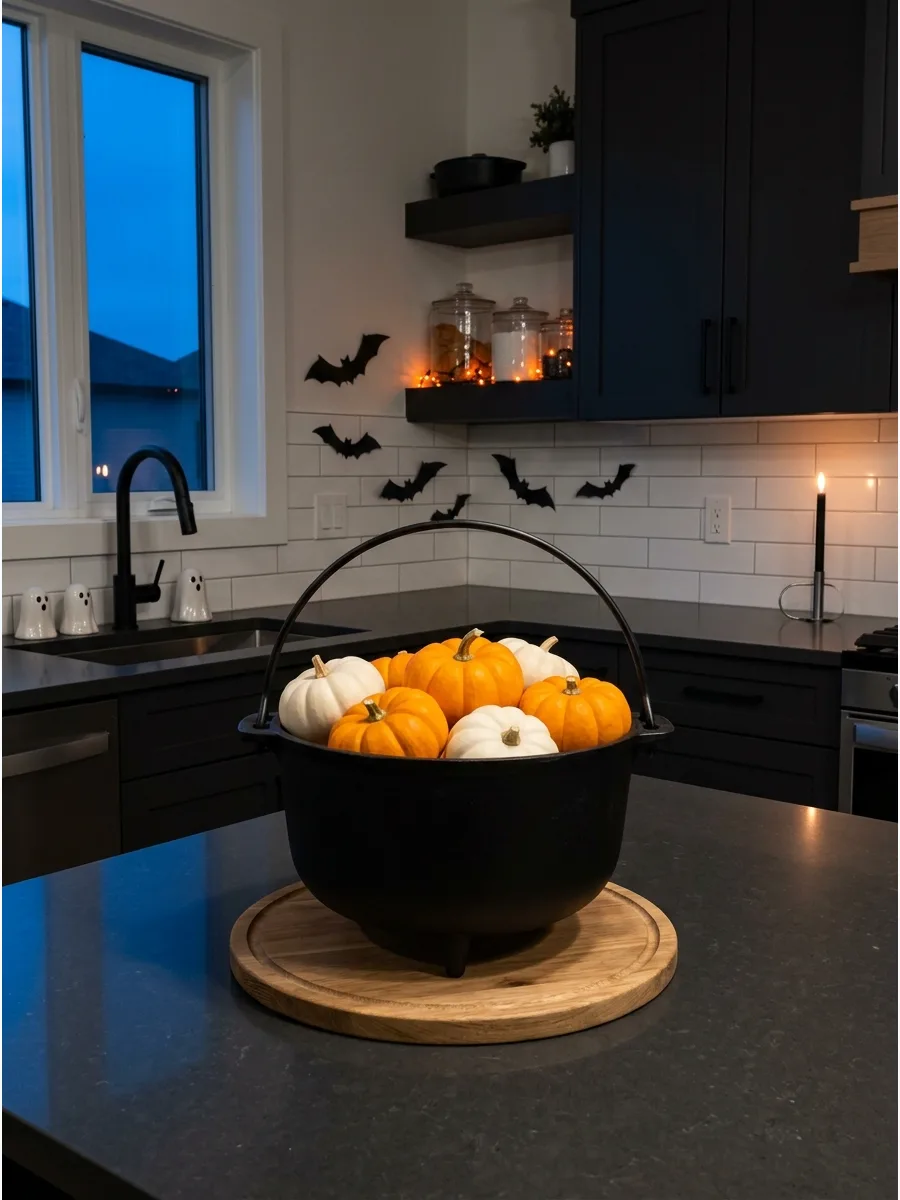 39. Use a Cauldron as an Island Centerpiece
