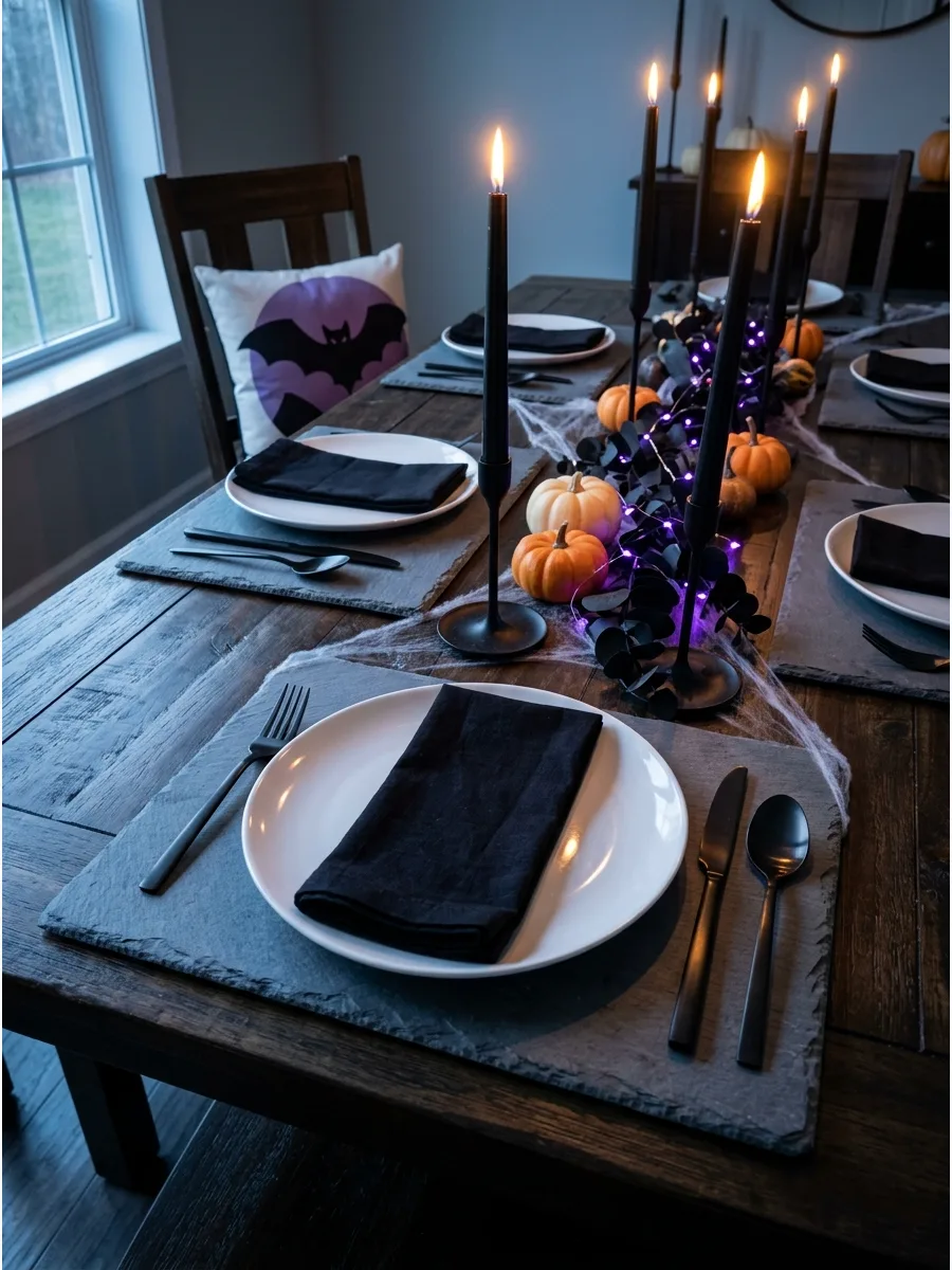 31. Charcoal Slate Place Settings
