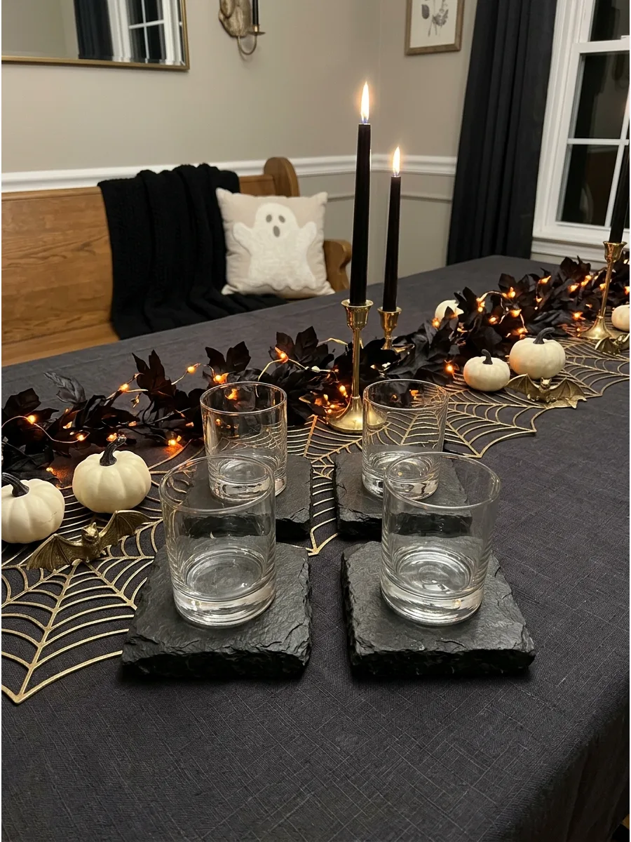 40. Basalt Coasters for Dark Tablescapes