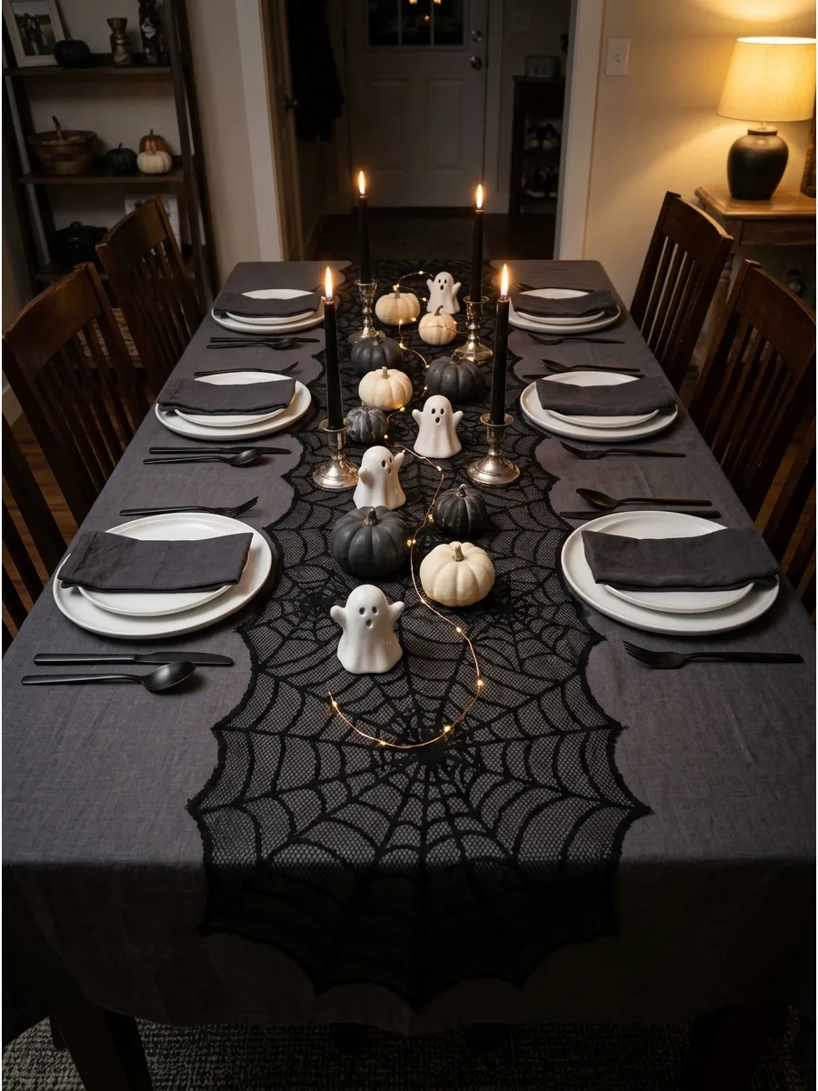 5. Spiderweb Lace Table Runner