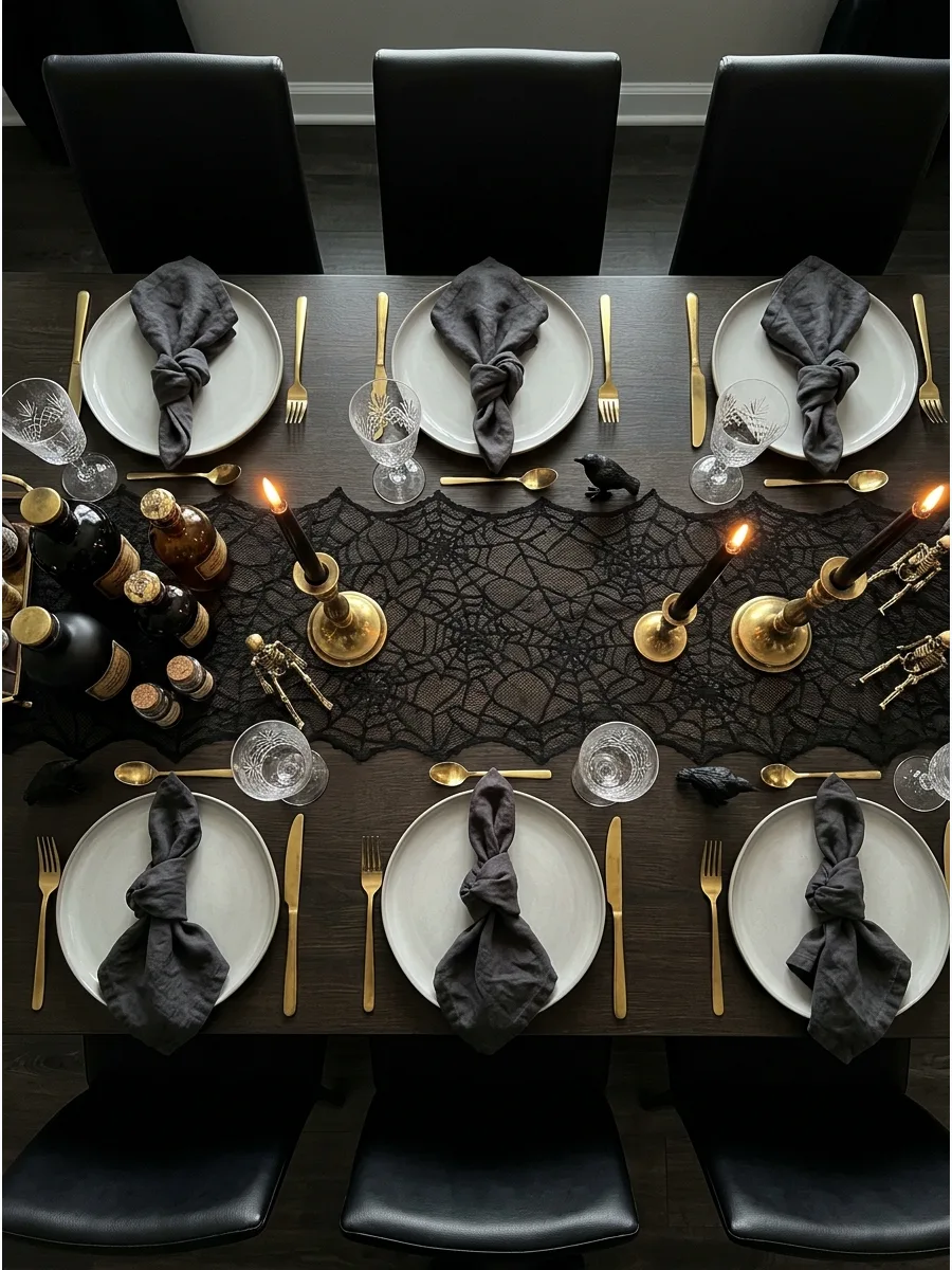 50. Charcoal Linen Napkin Knots
